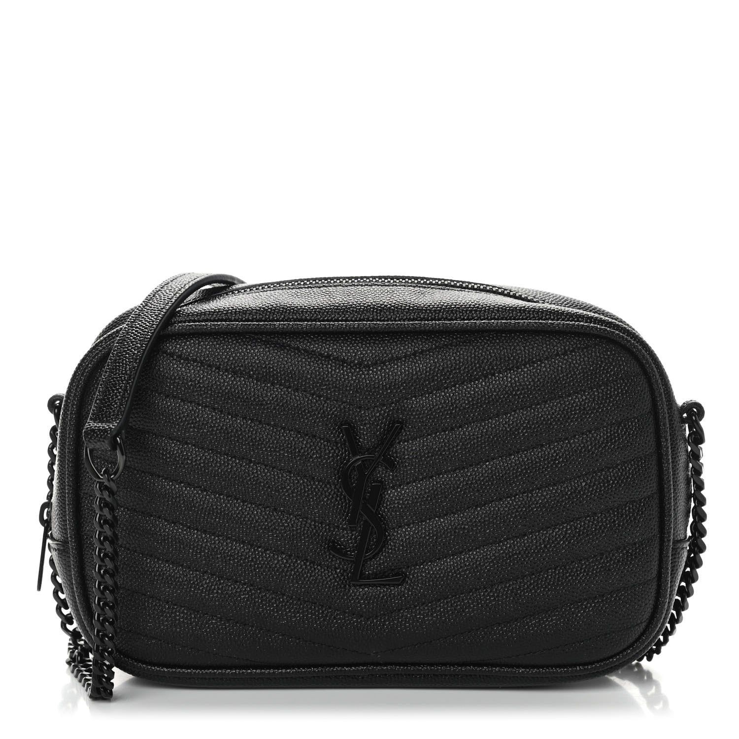 Saint Laurent Grain De Poudre Matelasse Monogram Mini Lou Camera Bag Black 1 of 9
