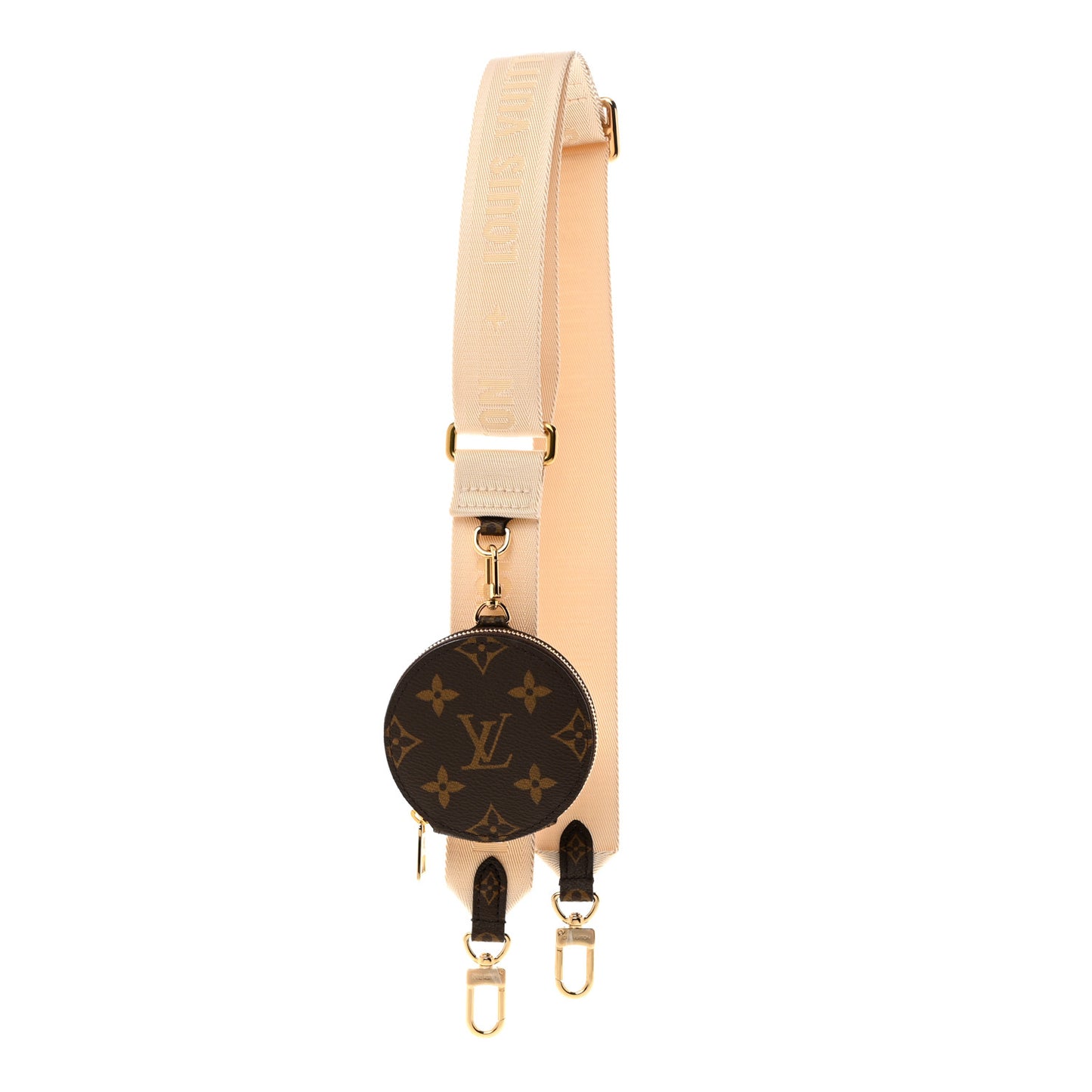 Nylon Monogram Strap with Coin Purse Cream