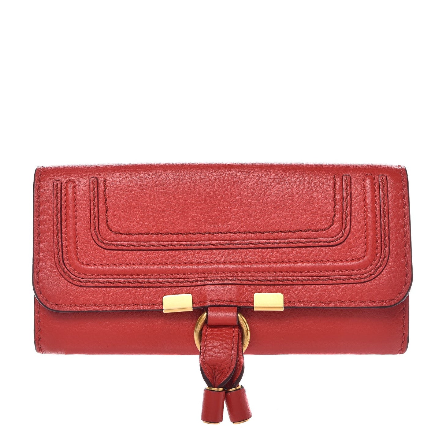 Calfskin Marcie Continental Flap Wallet Poppy
