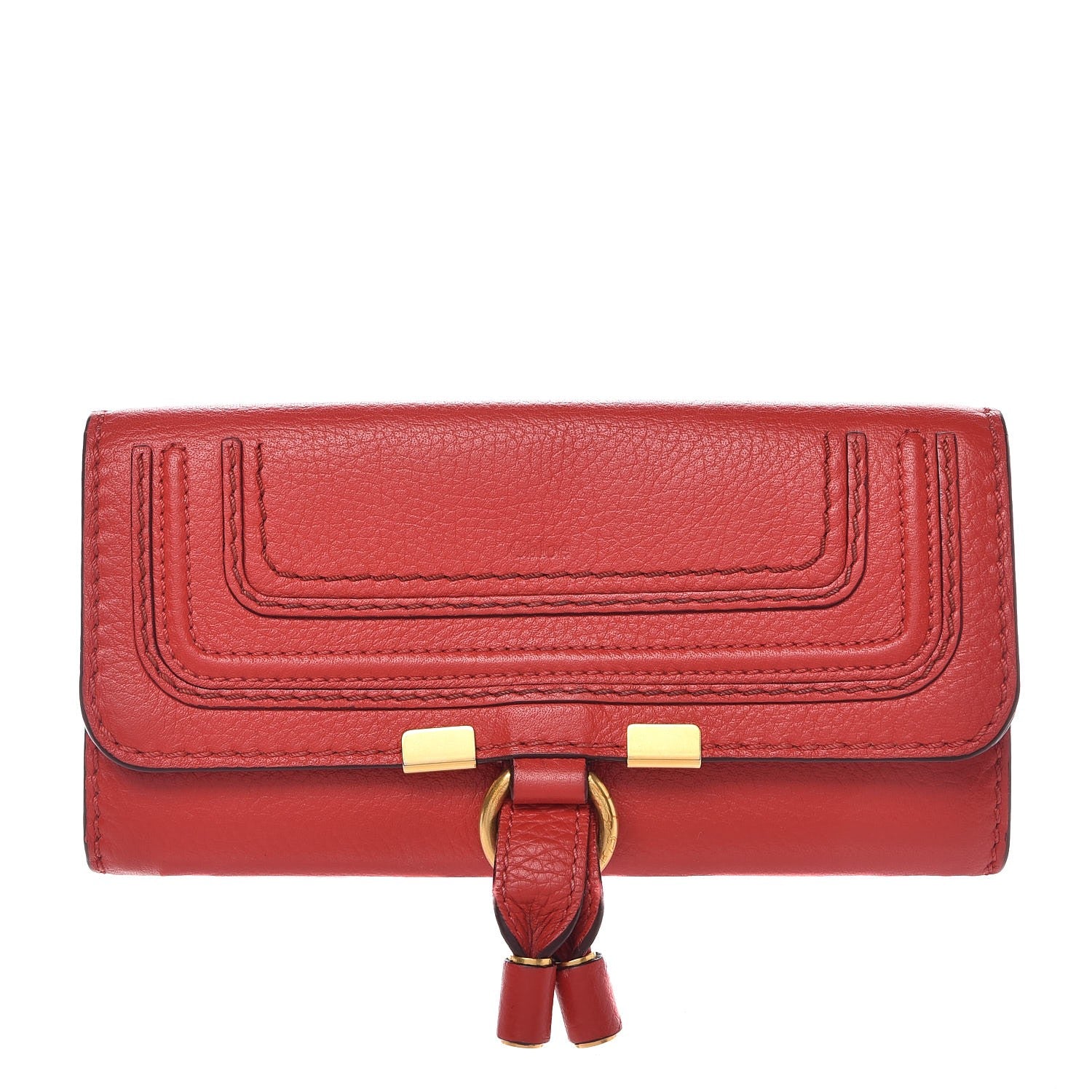 Chloe Calfskin Marcie Continental Flap Wallet Poppy 1 of 8