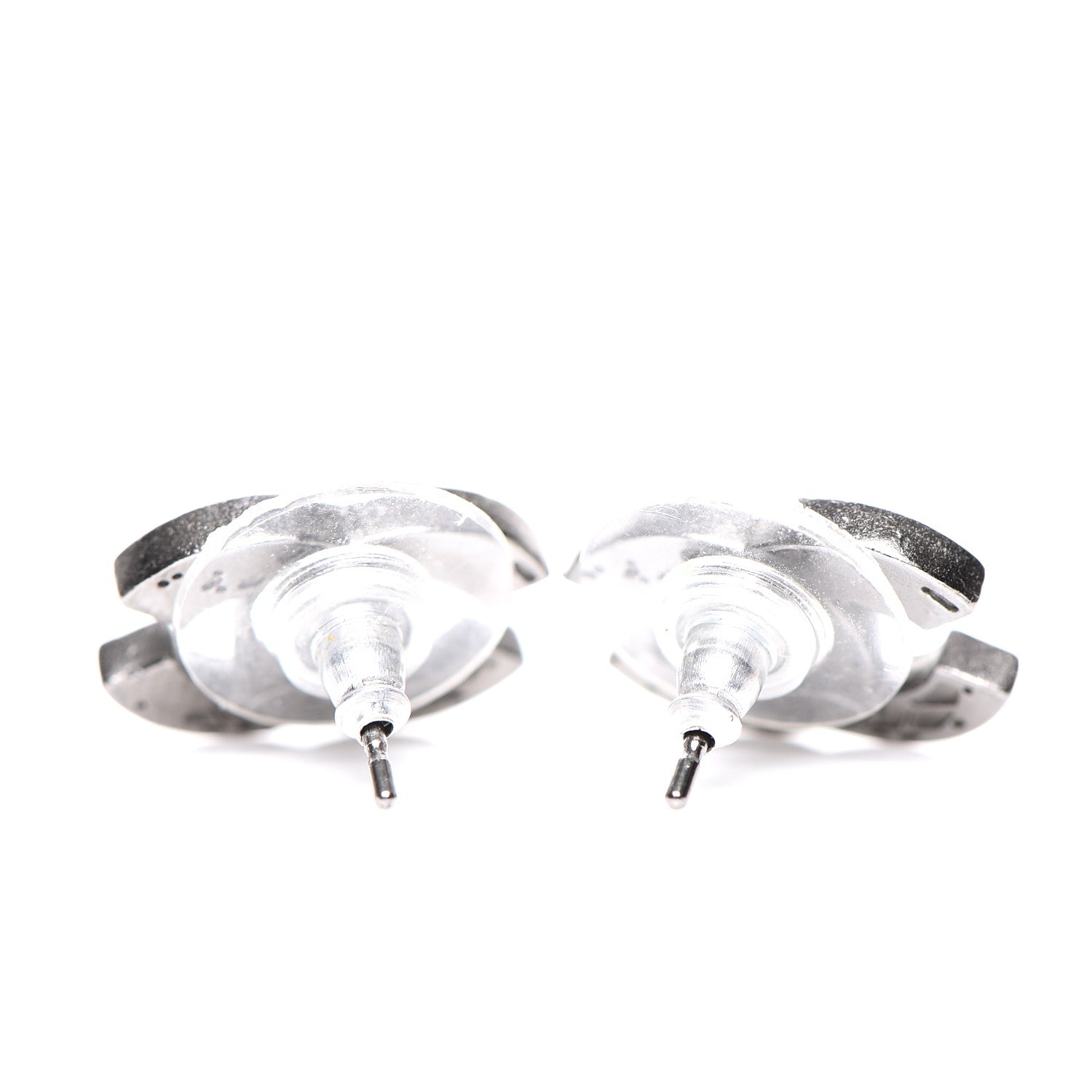 Chanel Enamel Map CC Earring Dark Silver 3 of 5