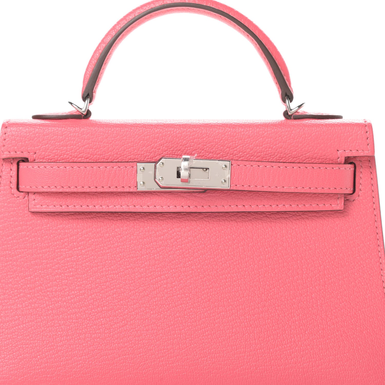 Hermes Chevre Mysore Mini Kelly Sellier 20 Rose Lipstick 8 of 11