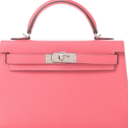 Hermes Chevre Mysore Mini Kelly Sellier 20 Rose Lipstick 8 of 11