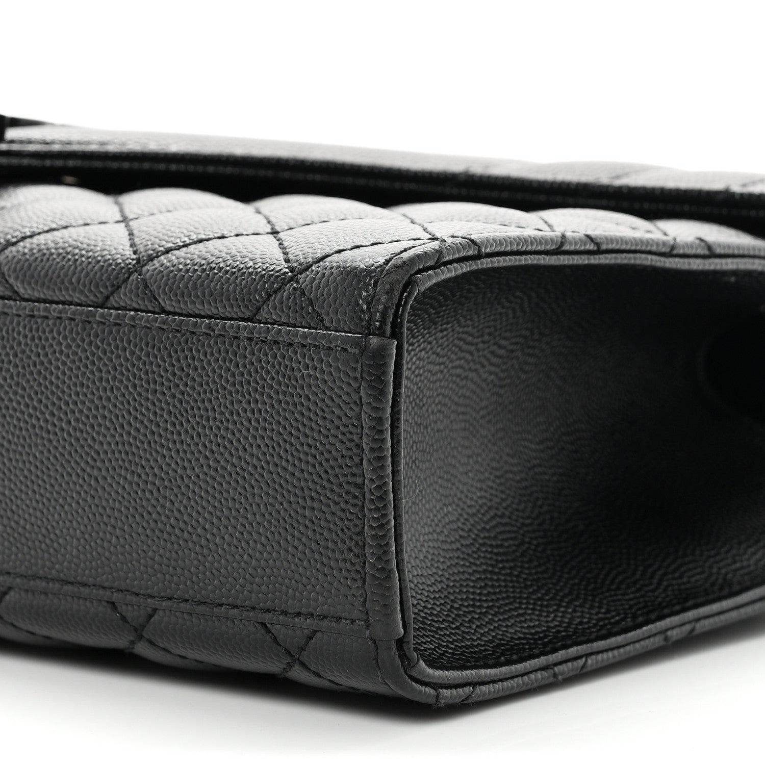 Saint Laurent Grain De Poudre Textured Mixed Matelasse Triquilt Medium Monogram Monochrome Satchel Black 9 of 10