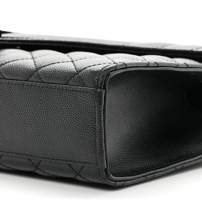 Saint Laurent Grain De Poudre Textured Mixed Matelasse Triquilt Medium Monogram Monochrome Satchel Black 9 of 10