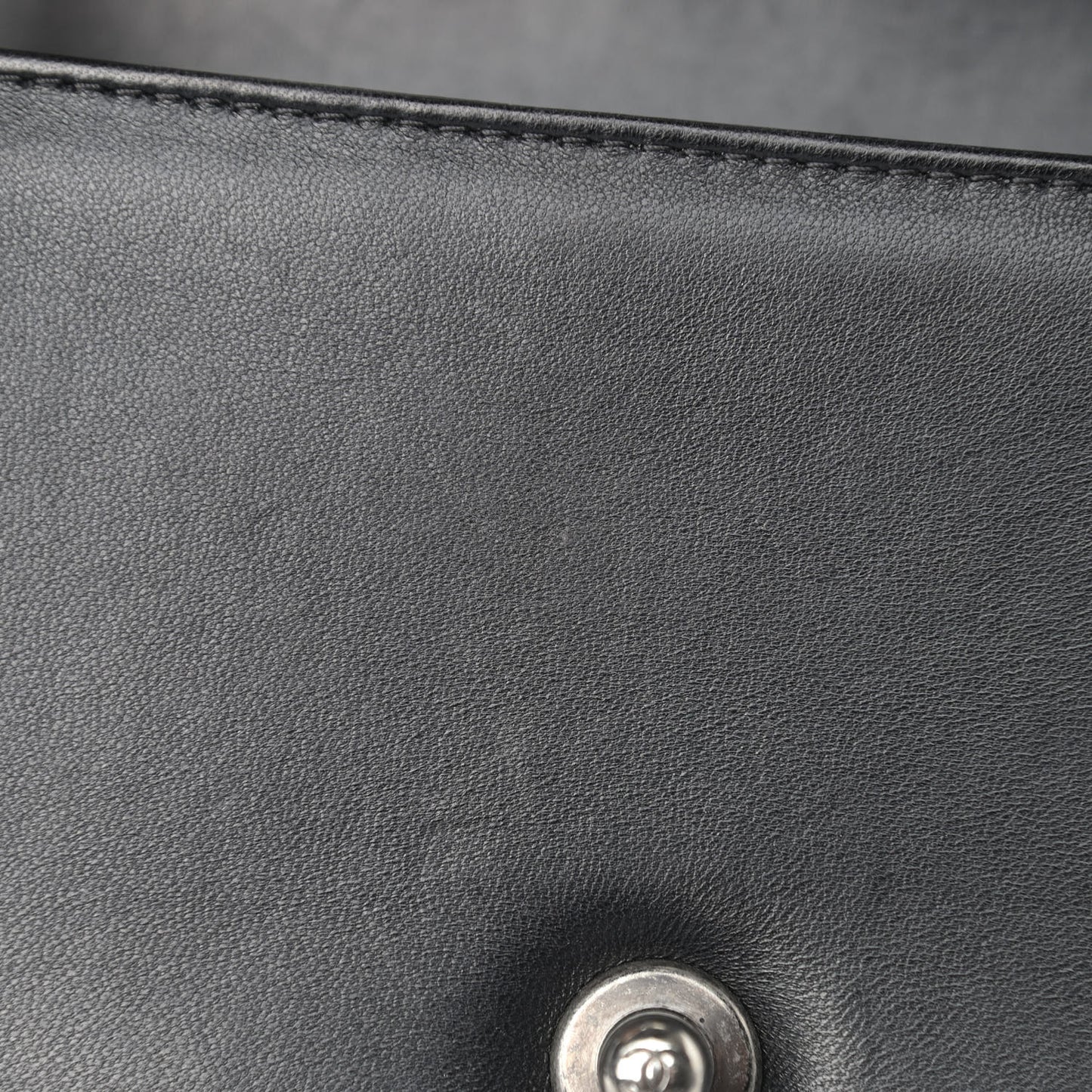 Calfskin Quilted Small Boy Flap Black