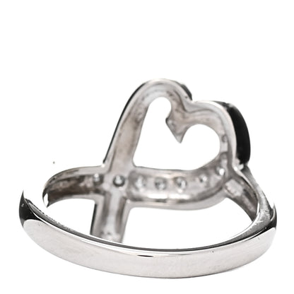 Tiffany 18K White Gold Diamond Paloma Picasso Loving Heart Ring 49 5 5 of 10