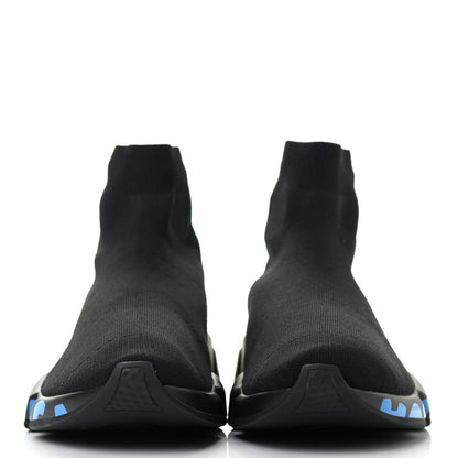 Balenciaga Neoprene Knit Mens Speed Graffiti Sneakers 43 Black Blue 2 of 8