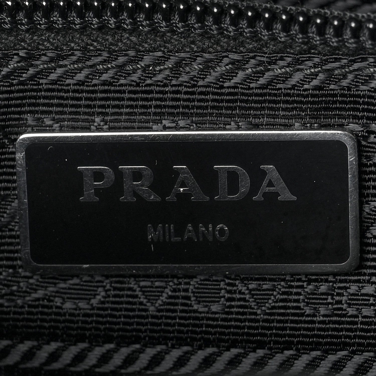 Prada Metallic Tessuto Nylon Metal Studded Shoulder Bag Ferro Black 5 of 7