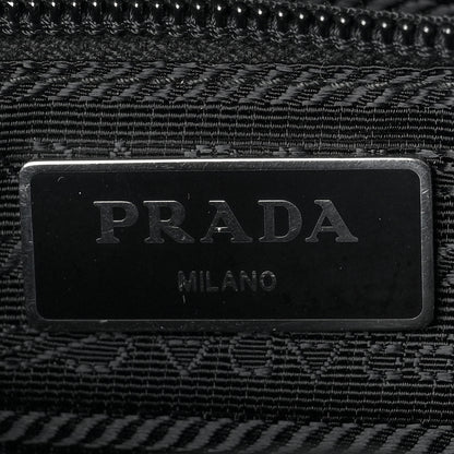 Prada Metallic Tessuto Nylon Metal Studded Shoulder Bag Ferro Black 5 of 7