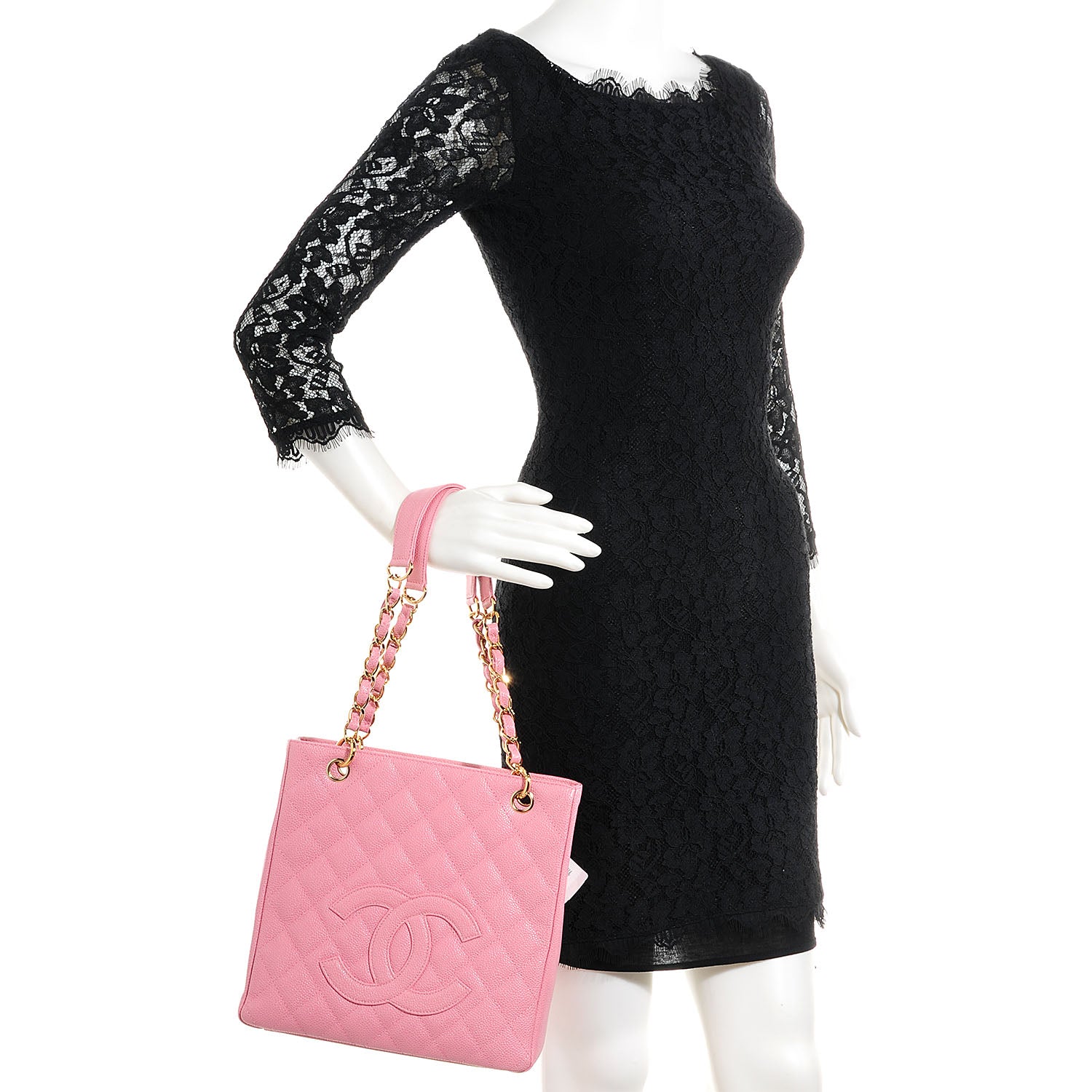 Chanel Caviar Petit Shopping Tote PST Pink 2 of 9