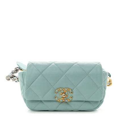 Chanel Lambskin Quilted Chanel 19 Waist Bag Light Blue 1 of 9
