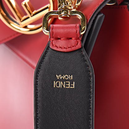 Fendi Vitello Century F is Fendi Bi-Color FF 1974 Embossed Kan I Shoulder Bag Fragola Maya Black 9 of 14
