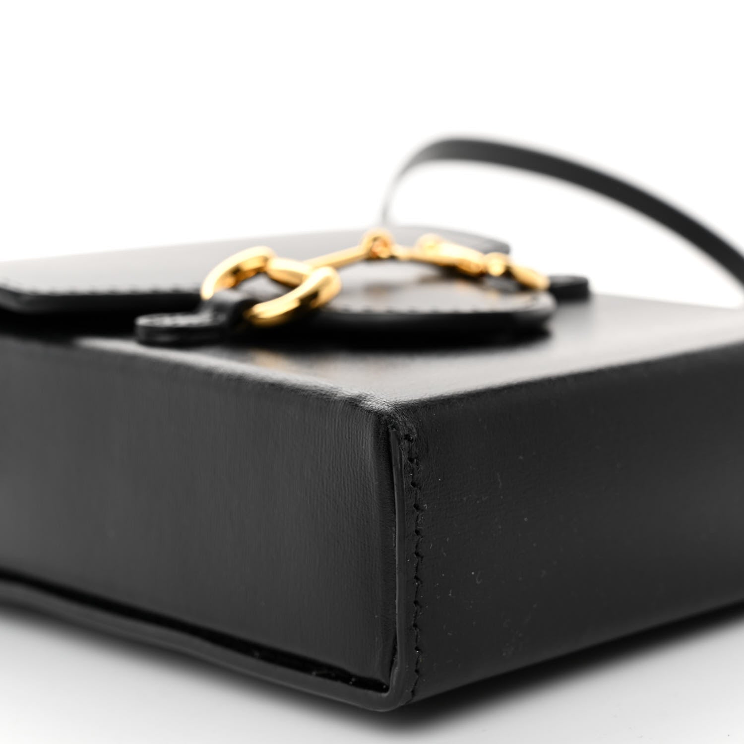 Gucci Boarded Plutone Calfskin Mini Horsebit 1955 Crossbody Bag Black 9 of 12