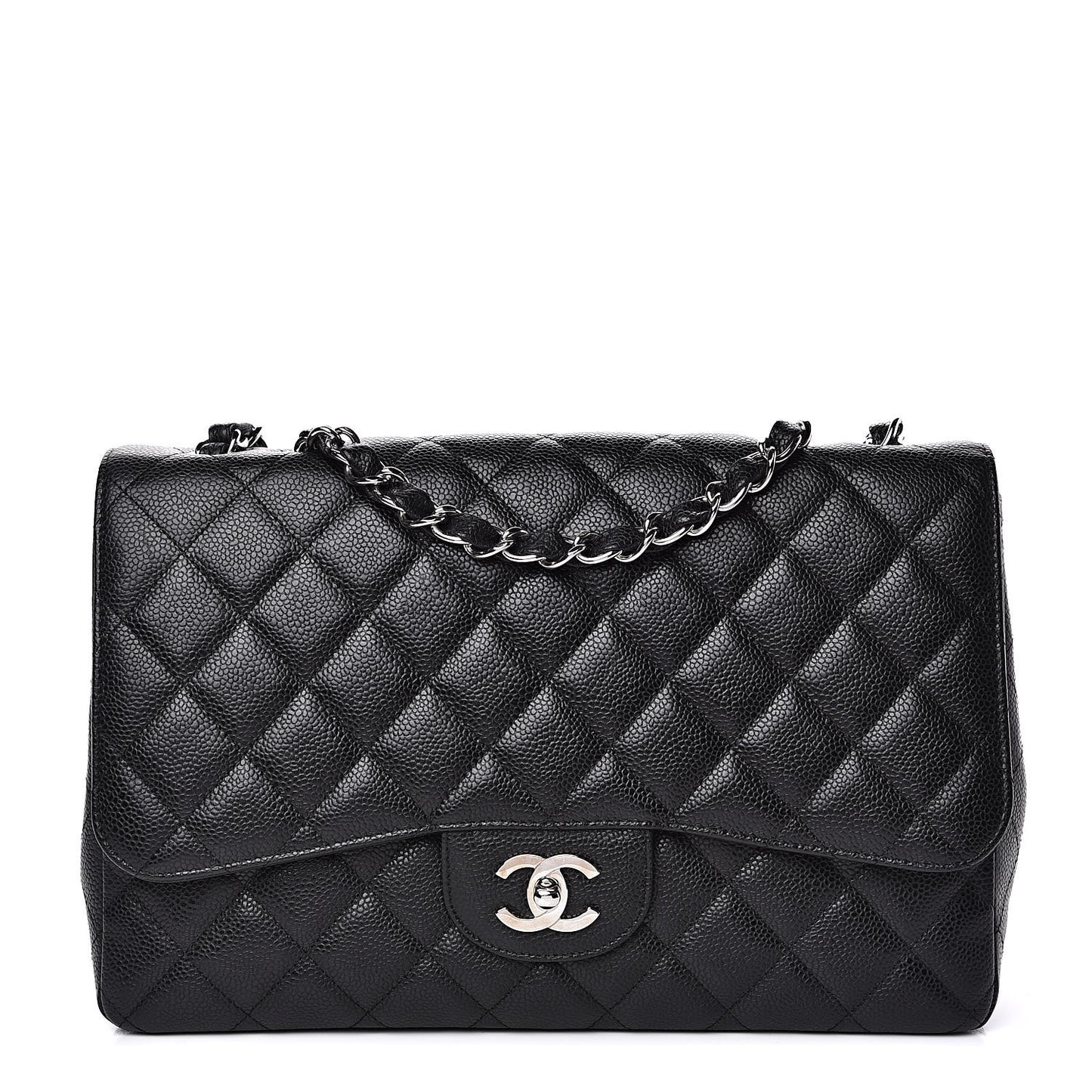 Caviar Quilted Jumbo Single Flap Black