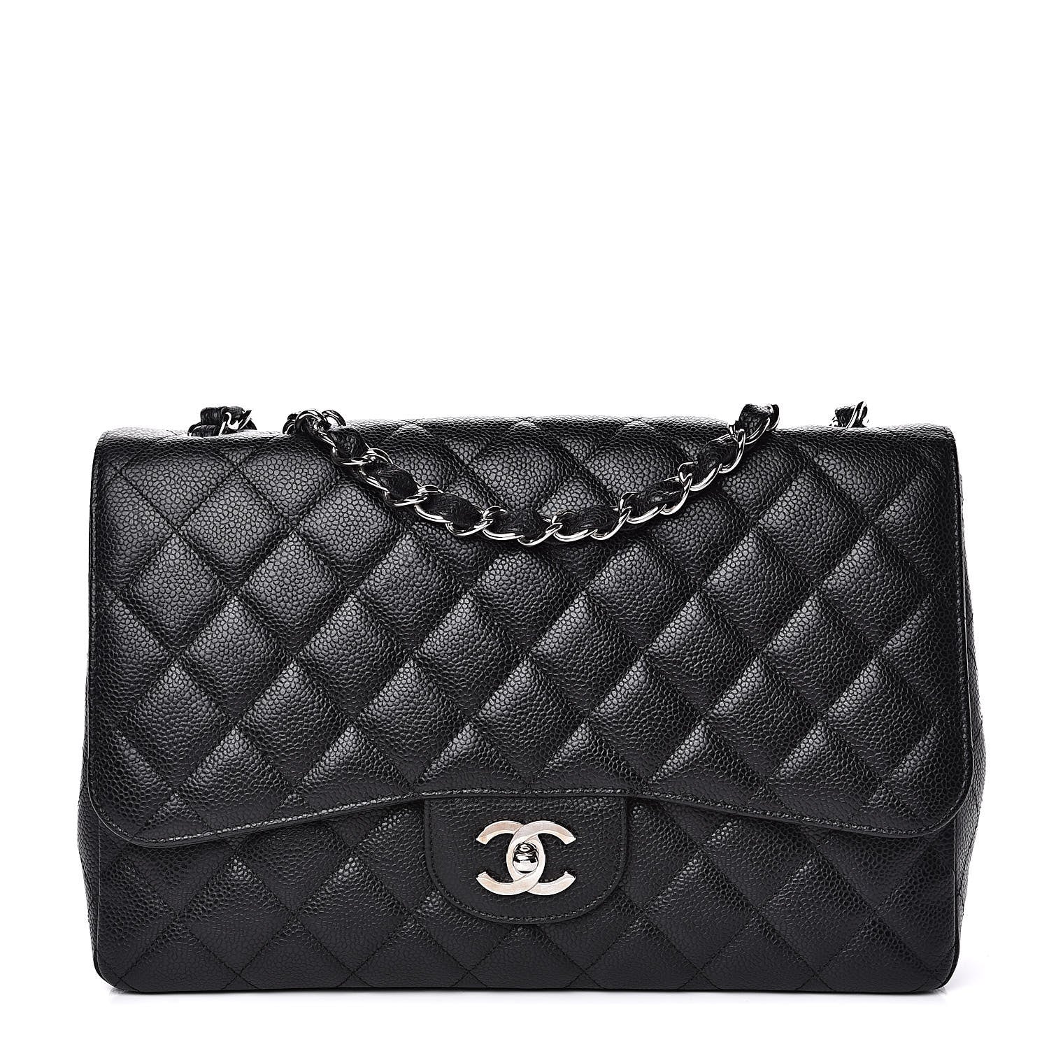 Chanel Caviar Quilted Jumbo Single Flap Black 1 of 13