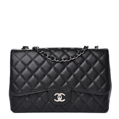 Chanel Caviar Quilted Jumbo Single Flap Black 1 of 13