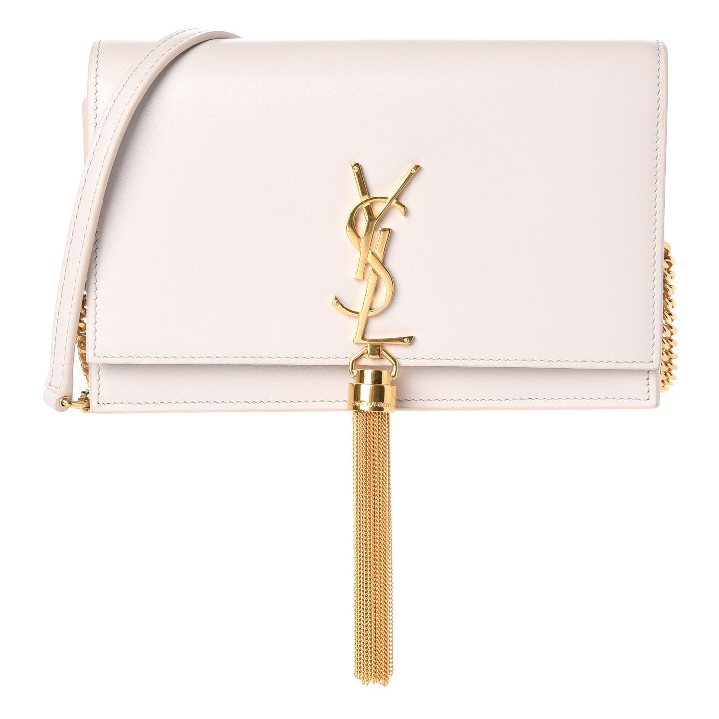 Smooth Calfskin Classic Monogram Kate Tassel Chain Wallet Porcellana
