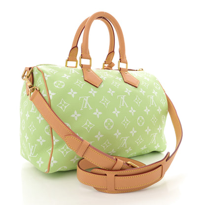 Louis Vuitton Calfskin Monogram Speedy P9 Bandouliere 30 Frozen Lime Vert Clair 4 of 10