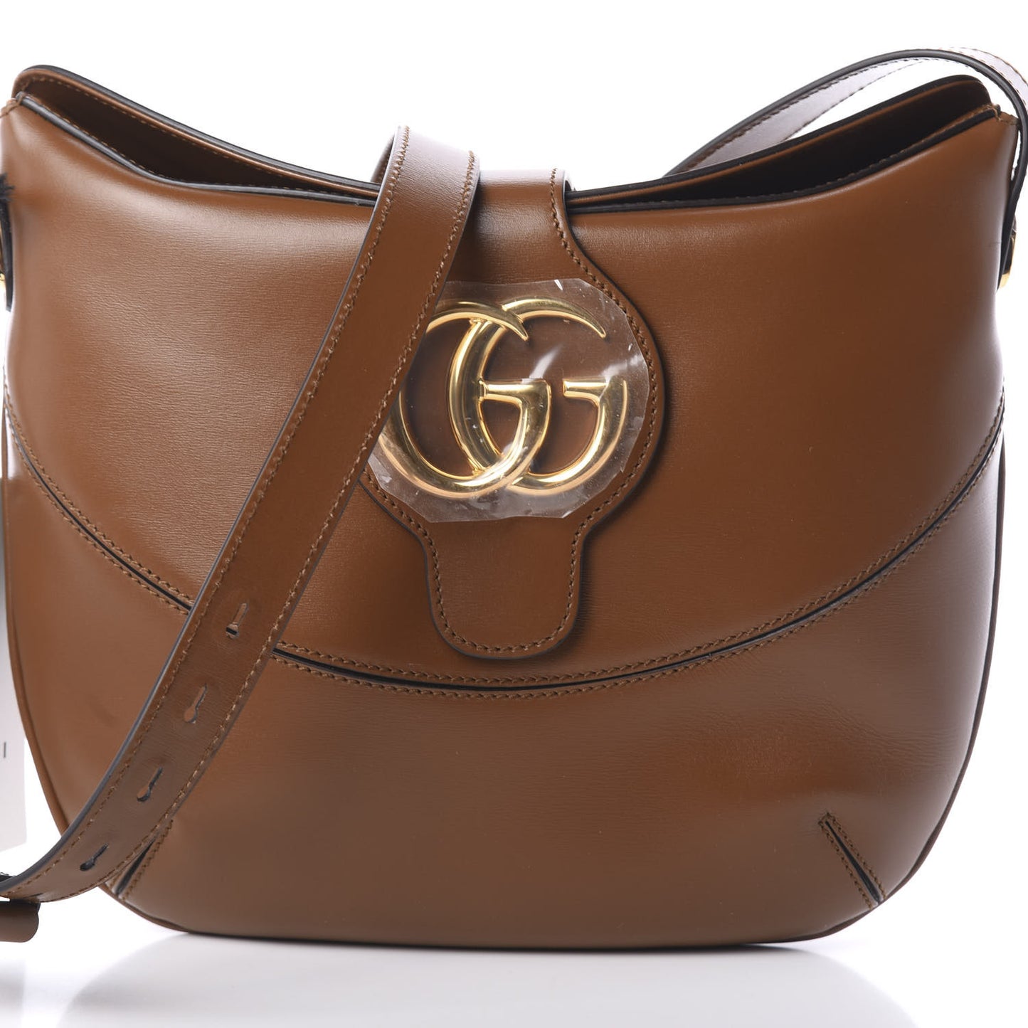 Boarded Plutone Calfskin Medium Arli Shoulder Bag Nocciola