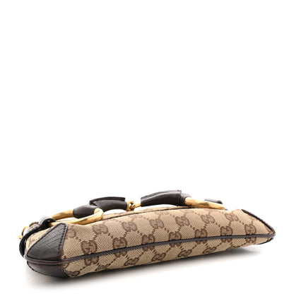 Gucci Monogram Horsebit Clutch Dark Brown 4 of 13