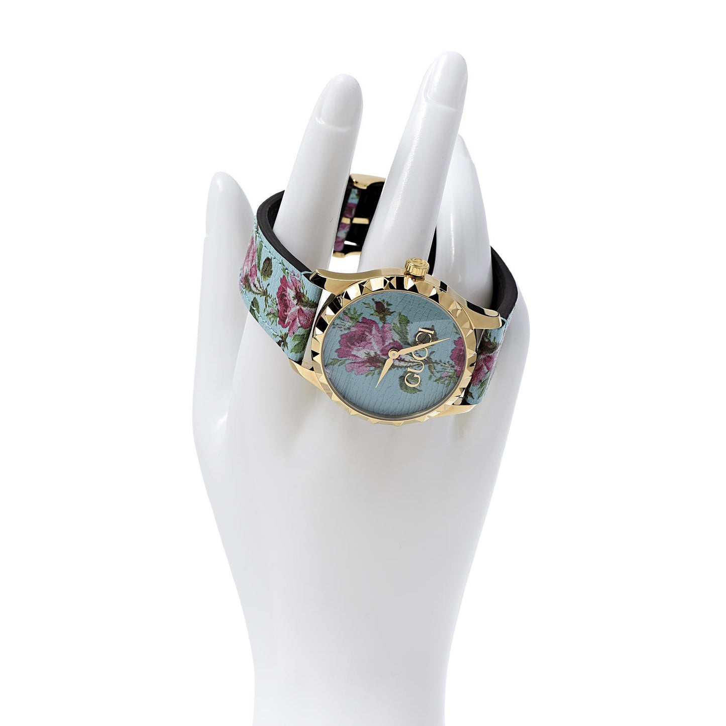 Stainless Steel Calfskin 38mm G-Timeless Floral Quartz Watch Blue