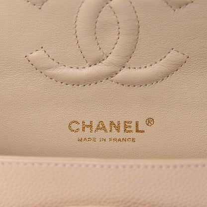 Chanel Caviar Quilted Medium Double Flap Beige Clair 12 of 15