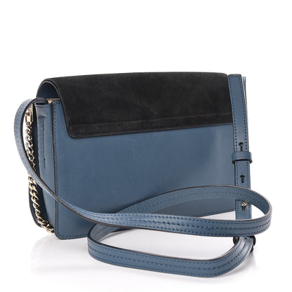 Chloe Suede Calfskin Small Faye Shoulder Bag Majolica Blue 3 of 15