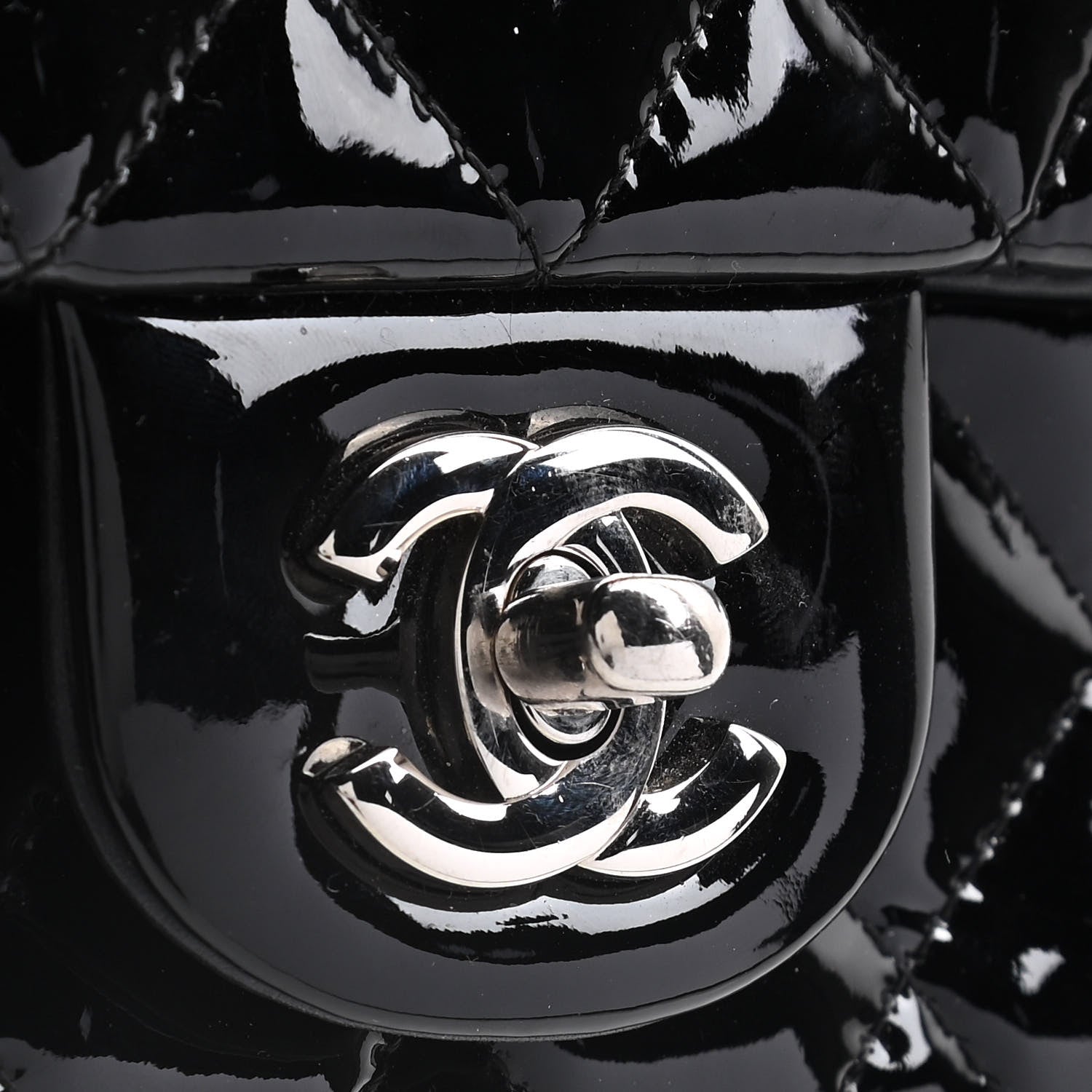 Chanel Patent Calfskin Quilted Extra Mini Rectangular Flap Black 8 of 13