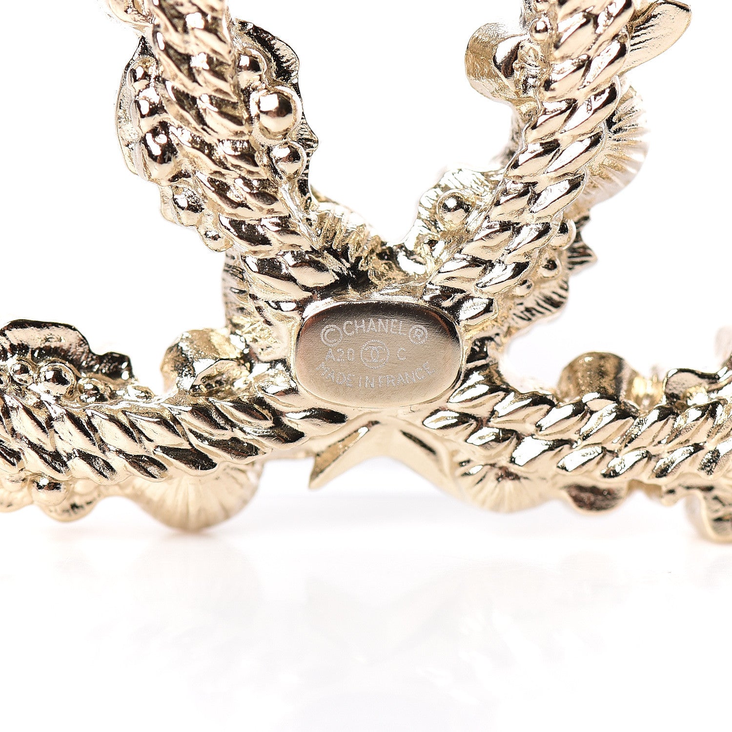 Chanel Crystal Pearl CC Charms Brooch Gold 4 of 5