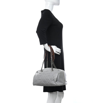 Chanel Calfskin Quilted Country Chic Bowler Grey 2 of 14