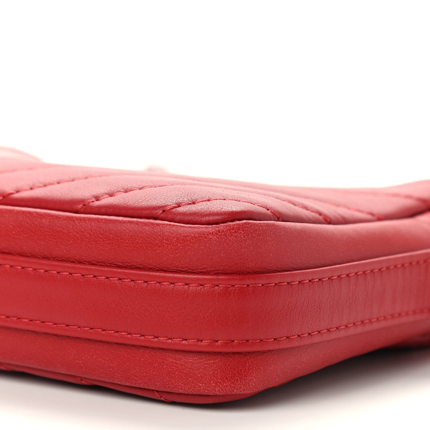 Chanel Lambskin Chevron Quilted Small Promenade Camera Dark Red 7 of 9