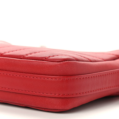 Chanel Lambskin Chevron Quilted Small Promenade Camera Dark Red 7 of 9