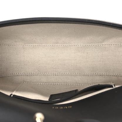 Gucci GG Supreme Monogram Horsebit 1955 Small Soft Top Handle Shoulder Bag Beige Black 5 of 12