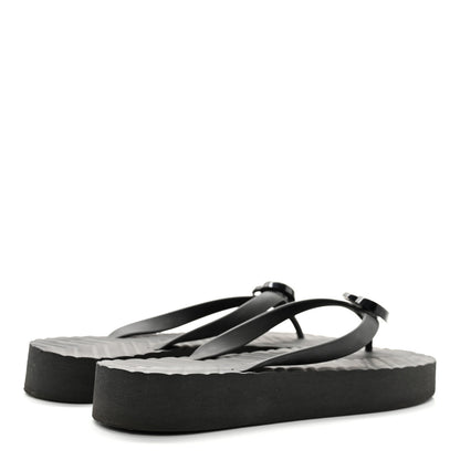 Gucci Rubber Chevron Womens GG Thong Sandals 42 Black 4 of 10