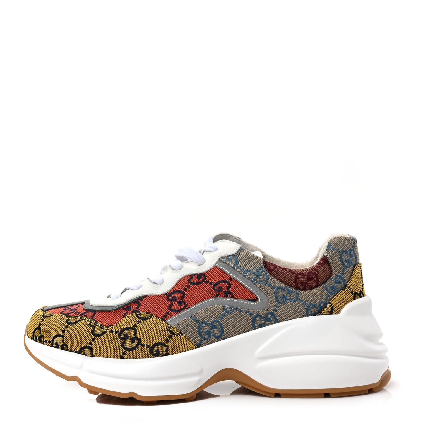Monogram Multicolor Demetra Womens Rhyton Sneakers 38.5 Yellow Blue Great White Tabasco