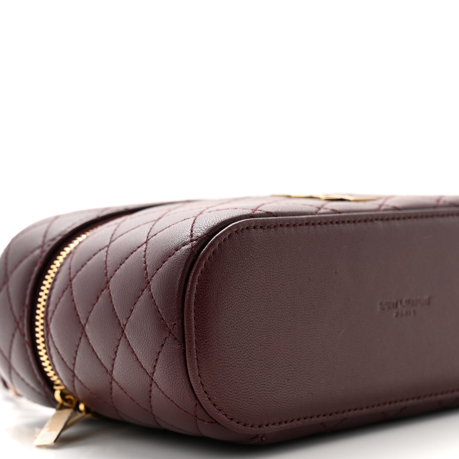 Saint Laurent Lambskin Quilted Mini Gaby Vanity Case Rouge Cabernet 8 of 9