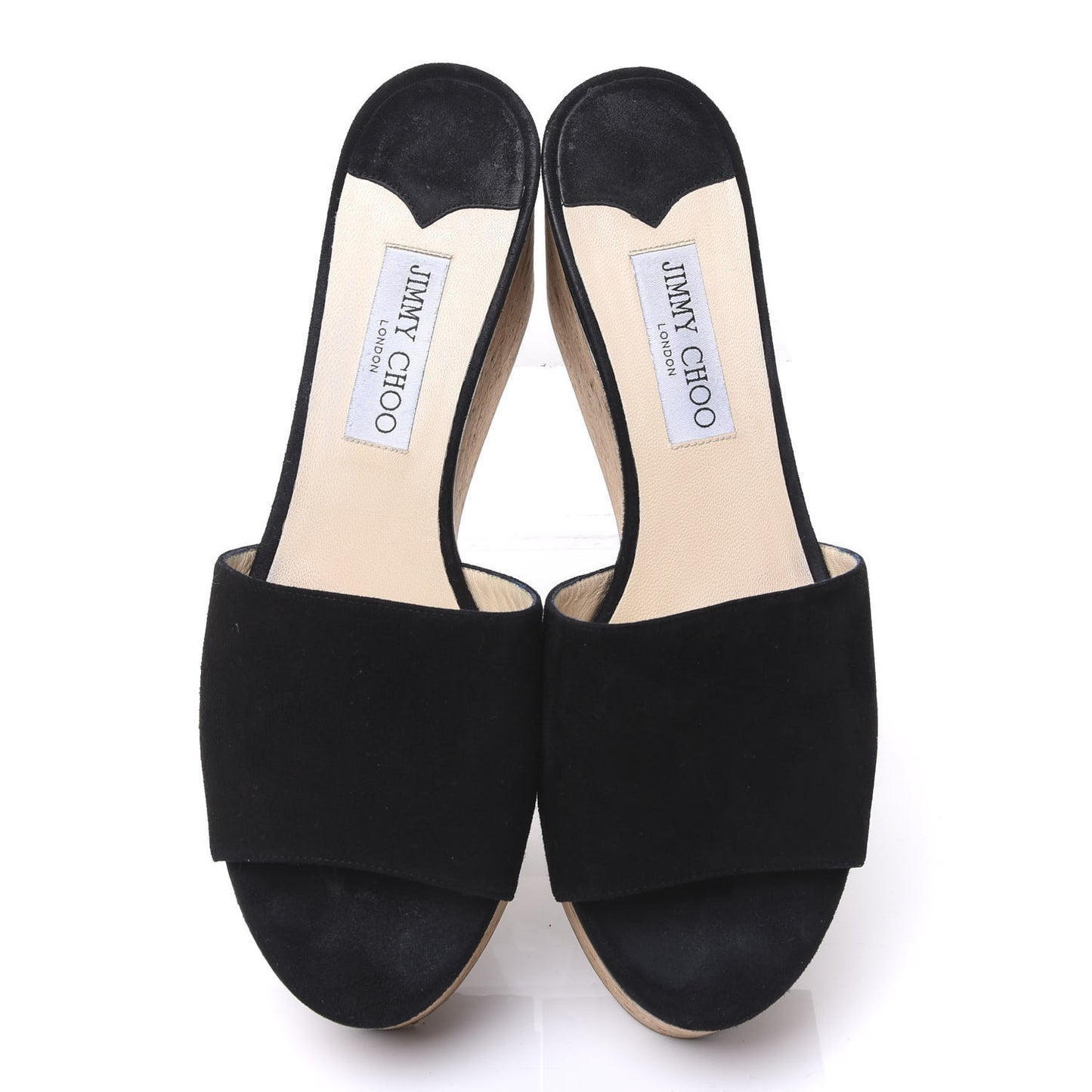 Suede Cork DeeDee Platform Wedge Slide Sandals 40 Black
