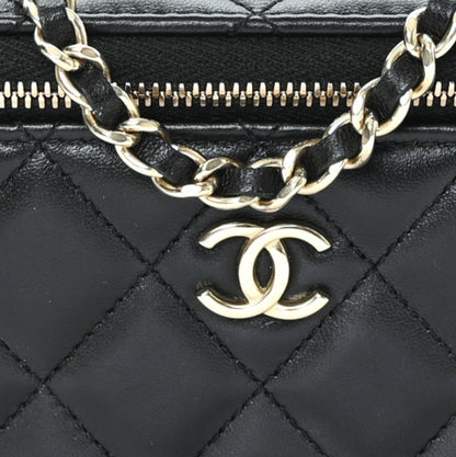 Chanel Lambskin Quilted Small Top Handle Vanity Case With Chain Black 8 of 12