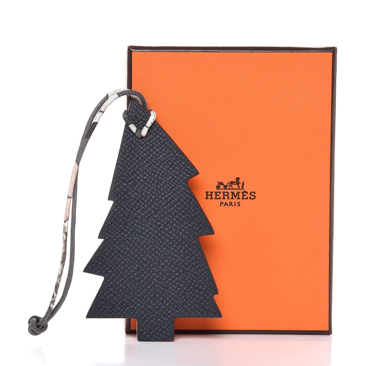 Hermes Togo Epsom Petit H Pine Tree Bag Charm Feu 4 of 4