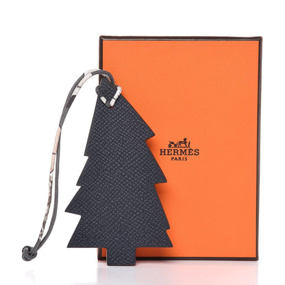 Hermes Togo Epsom Petit H Pine Tree Bag Charm Feu 4 of 4