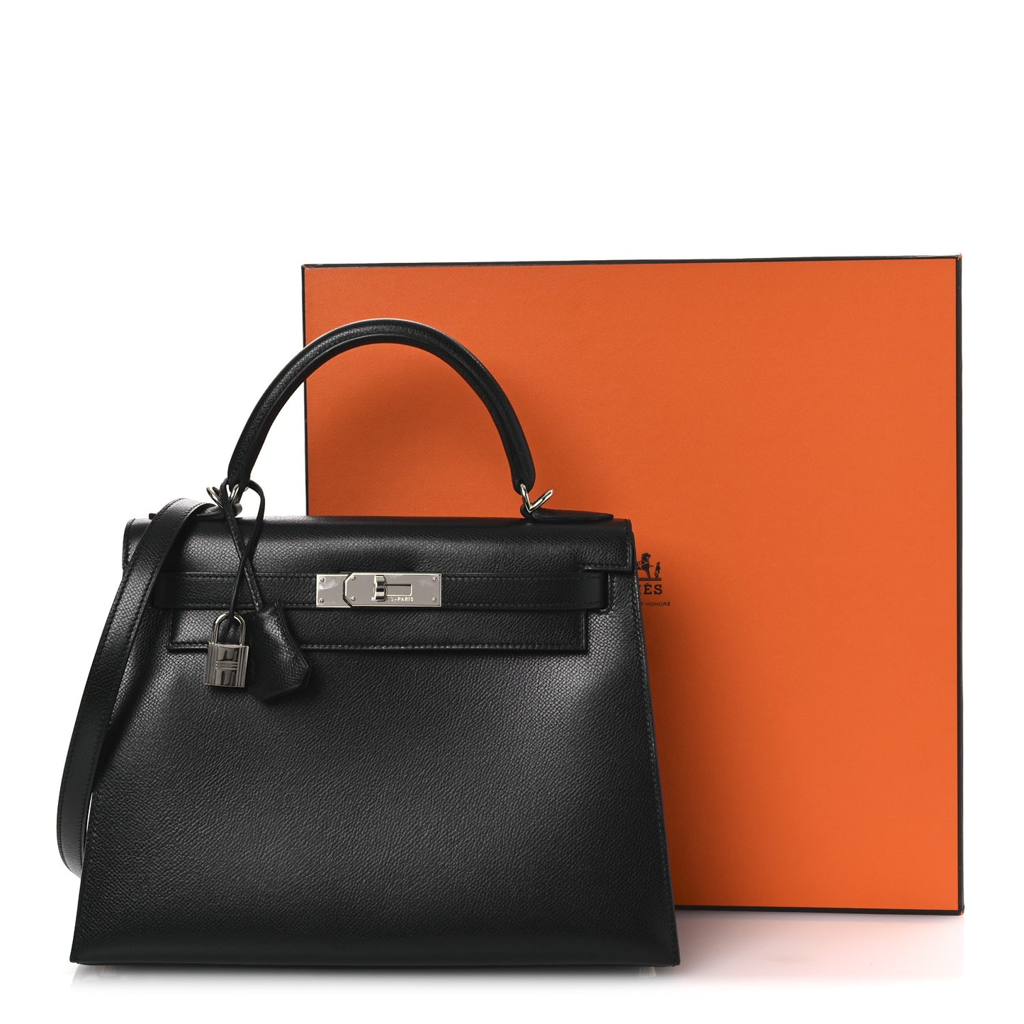 Veau Grain Lisse Kelly Sellier 28 Black