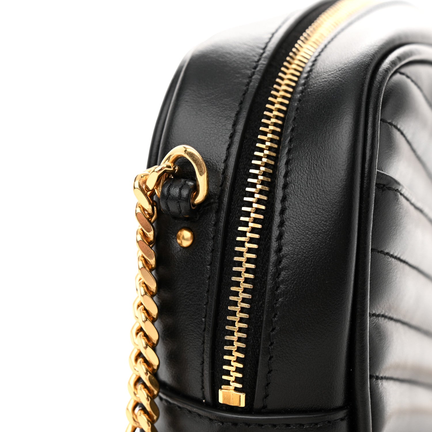 Saint Laurent Calfskin Matelasse Monogram Mini Lou Camera Bag Black 11 of 12