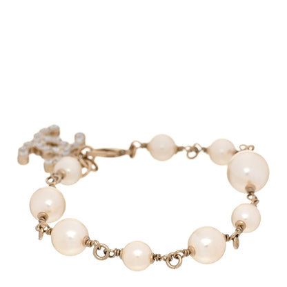 Chanel Pearl Crystal CC Bracelet Gold 3 of 5