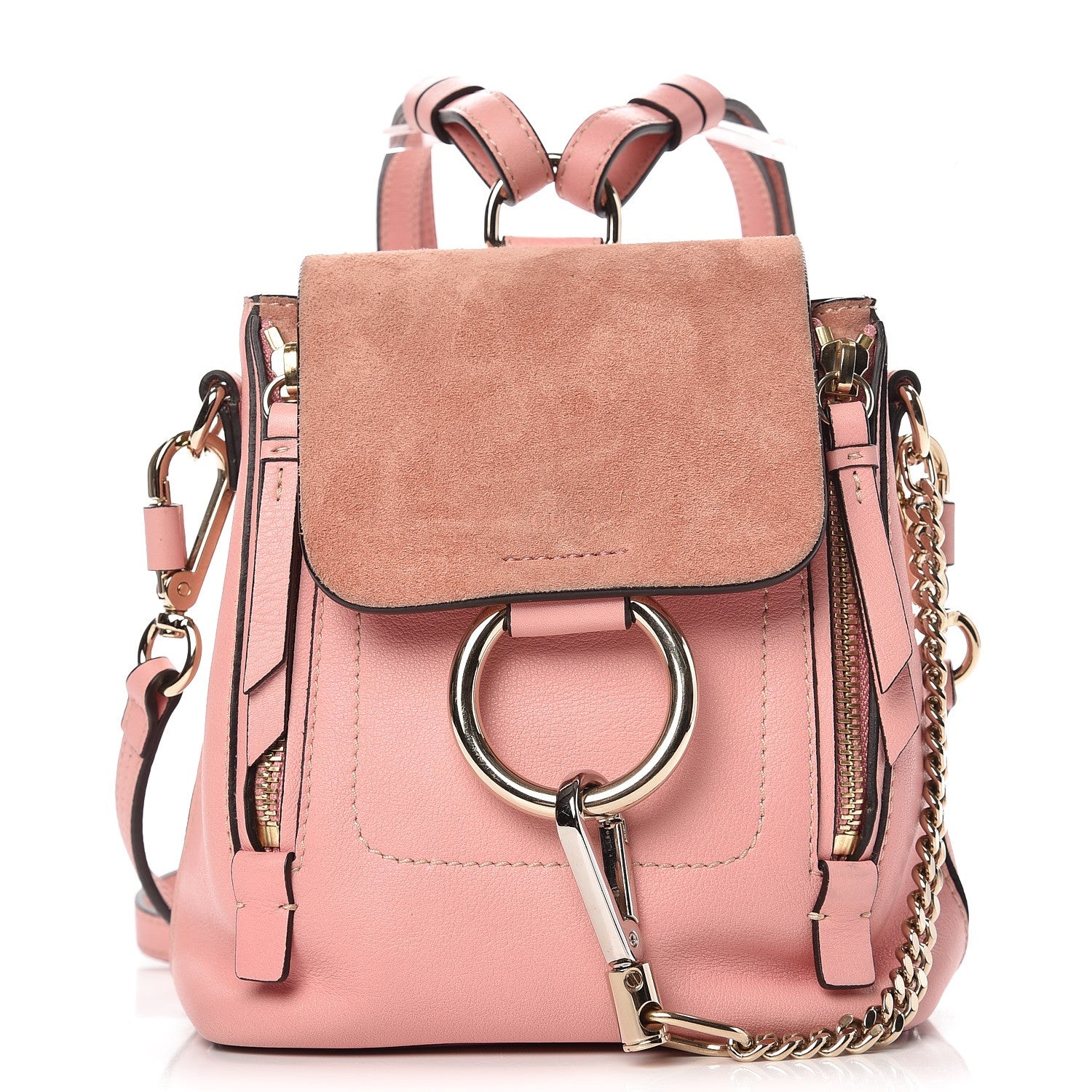 Chloe Suede Calfskin Mini Faye Backpack Washed Pink 1 of 8