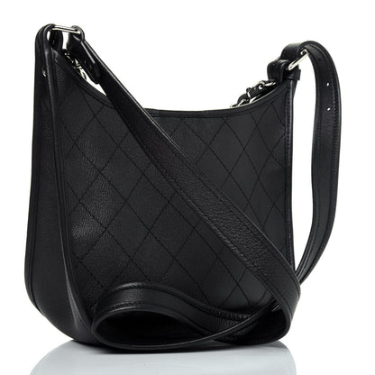Chanel Calfskin Quilted Jungle Stroll Hobo Bag Black 4 of 16