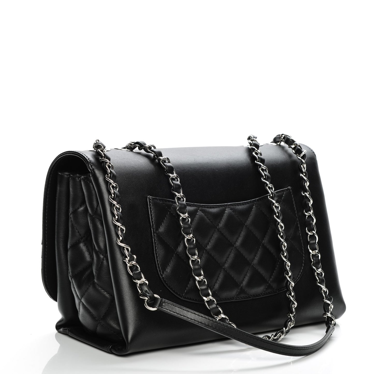 Calfskin Jumbo Tramezzo Flap Black