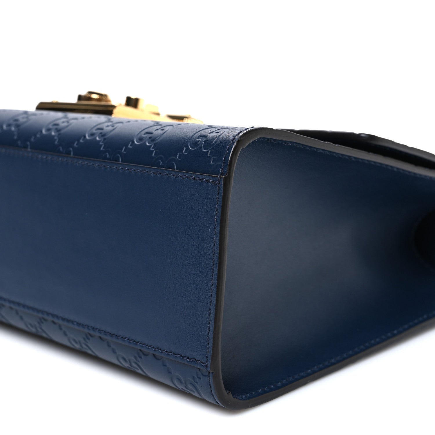 Gucci Guccissima Medium Padlock Shoulder Bag Blue Agata 10 of 10