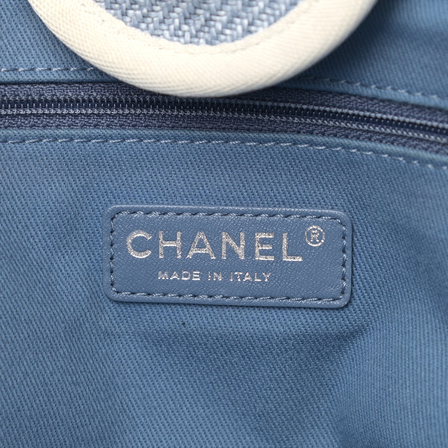 Chanel Canvas Large Deauville Tote Denim Blue 5 of 12