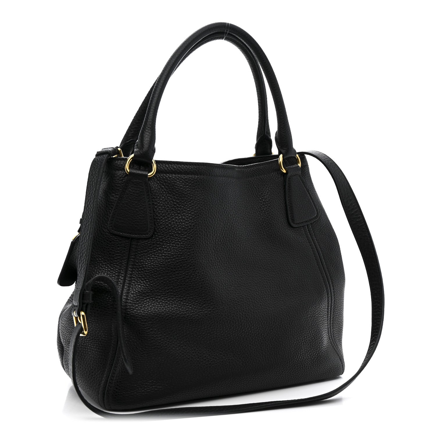 Prada Vitello Daino Tote Black 3 of 14
